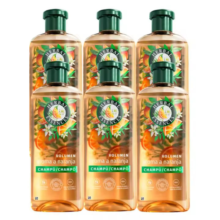 Herbal Essences Champú Volumen Con Aroma A Naranja Para Pelo Fino. Ayuda A Limpiar, Dar Volumen E Hidratar De La Raíz A Las Puntas 6x350 ml Unidades - 1