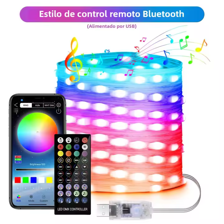 Luces De Fairy LED Inteligentes Control Remoto Bluetooth Impermeables Para Exterior Decoración De Navidad/Fiesta/Cumpleaños - 1
