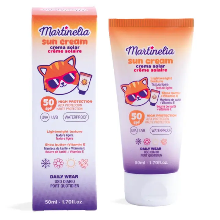🌞 Protección solar de confianza para los más pequeños: Martinelia Sun Cream SPF 50 Waterproof, suave con su piel y resistente a todas sus aventuras 🧴👧🏽👦🏼 - 1