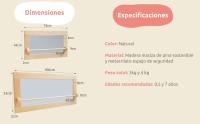 MOST DECO Espejo Montessori artesanal grande y pequeño  Madera maciza + cristal de seguridad con barandilla redonda para primeros pasos ideal para regalo de cumpleaños infantil recién nacidos y fomento del desarrollo de los primeros pasos - details 2
