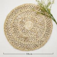 Mantel Individual De Rotonda 38cm Hecha De Rattan Y Trigo Natural Suelta Antideslizante Y Resistente Al Calor Para Mesa De Comedor - details 5