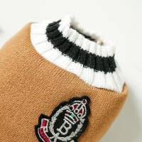 Chaleco De Punto Para Perro Y Gato Estilo Universitario Con Cuello V Teddy Bomei Diversión Para Todas Las Estaciones Especialmente Otoño E Invierno - details 10