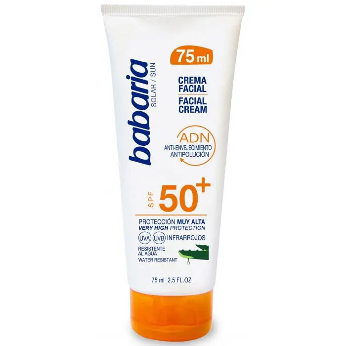 Babaria Crema Facial Solar Aloe SPF50+ Anti-Envejecimiento 75ML - 1