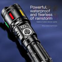 Led remoto láser portátil antorcha pantalla digital recargable luces de emergencia patrulla de control de inundaciones al aire libre fuerte luz  antorcha - details 0