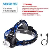 Linterna Frontal LED Recargable Potente Con 3 Modos De Iluminación Telescópica Para Pesca Camping Bicicleta ZoAom - details 8