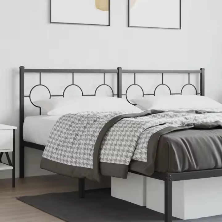 vidaXL Cabecero de metal negro 180 cm - 1