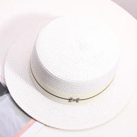 Sombrero De Paja Para Mujer Verano Estilo Flat Top Small Top Hat Para Playa Y Vacaciones Sombrero Tejido En Paja Protección Solar - details 8