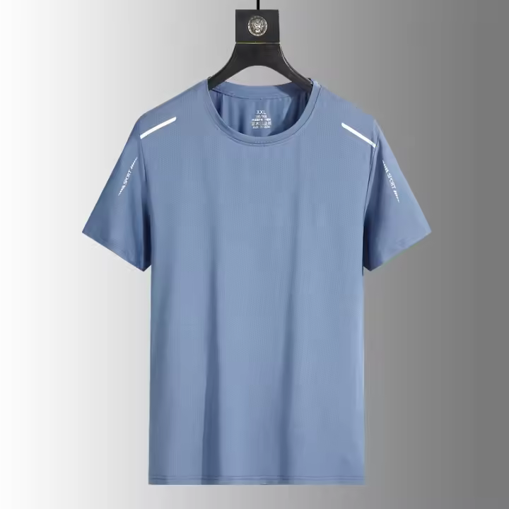 Camiseta De Correr Reflectante Manga Corta Seda De Hielo Secado Rápido Verano Delgada Transpirable Para Hombres Deporte Fitness Ropa Deportiva - 1