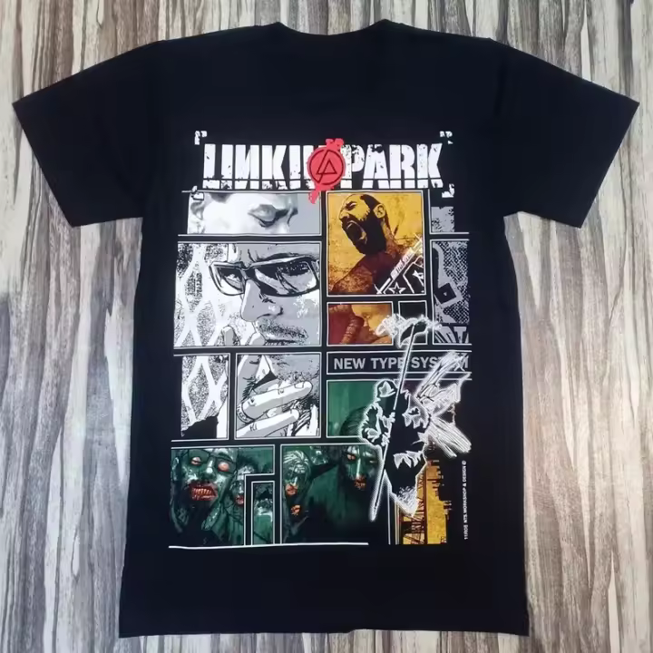 Camiseta Linkin Park Doodle Soldiers Estilo Rock Americano Para Hombres Manga Corta Transpirable Ligera Secado Rápido Protección Solar Elástica - 1