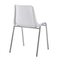 ORION91 Silla CASTOR Apilable Monoblock Polipropileno Blanco Patas Cromada Comedor Oficina Salón Teletrabajo Cocina - SpazioLuzio - details 0