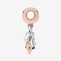 Charm colgante con letras familiares de Pandora - Momentos compatibles - Joyas impresionantes para mujer - Regalo para ella - Hecho en plata de ley rosa y circonita cúbica，Incluye Caja Original - details 0