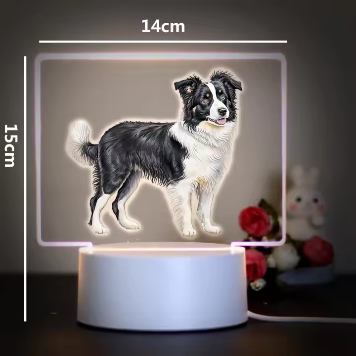 Luz Nocturna Recargable Para Niños Con Figura De Anime Manga Collie Fronterizo Lámpara De Noche Para Dormitorio Regalo Para Niños - 1