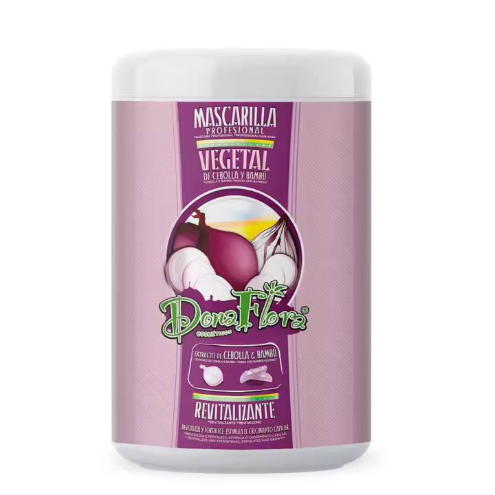 Dona Flora Mascarilla Cebolla y Bambú 1000ml - Extracto de Cebolla, antioxidantes y extracto de Bambú - Vendido por Beauty World Distributor - 1
