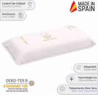 STARLEY- Almohada viscoelástica con núcleo 100% Viscoelástico, Tejido de Aloe Vera, Anti ácaros, Anti bacterias, Termorregulable y Ergonómica. Libera la presión Cervical - details 0