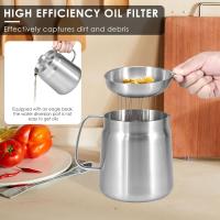 Basket with Filter Lid and Frying Basket,Bacon Grease Container with Strainer Pot for Storing Frying and Cooking Grease (2L) - details 1