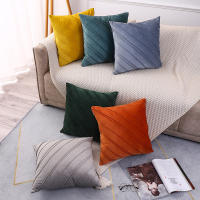 Juego De Cojines De Velours Sólido Y Cuadros Para Sofá Oficina Protección Lumbar Almohadas De Cama Estilo Holandés - details 1