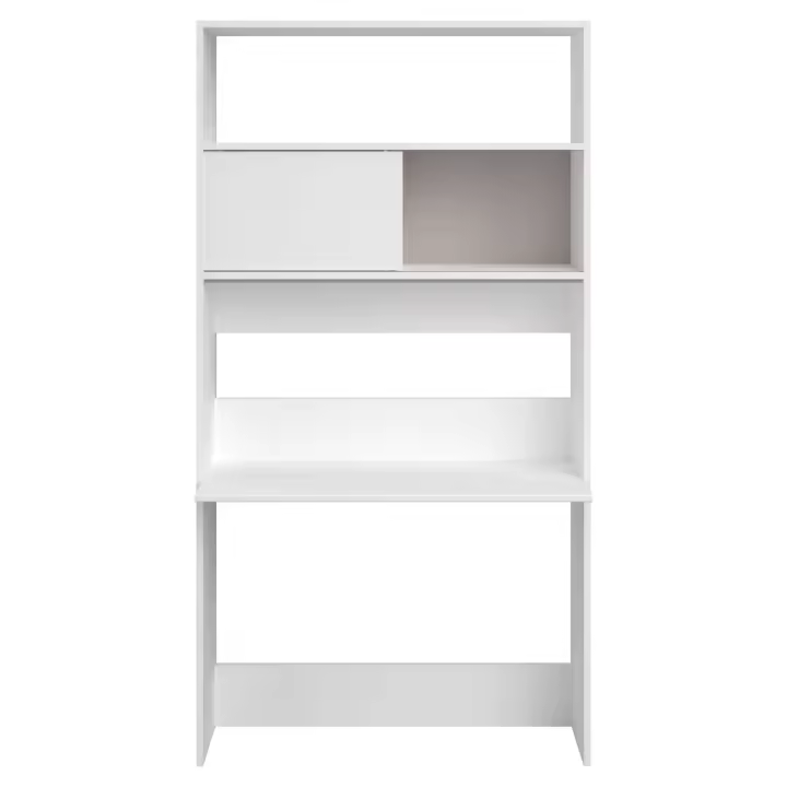 Escritorio Oficina Queen Con Estanteria Color Blanco 105 cm - 1