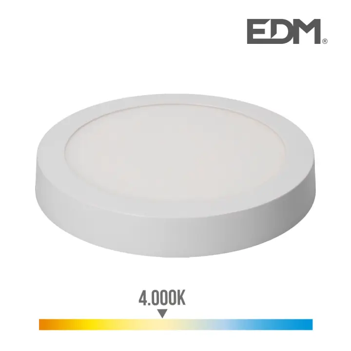 EDP 31590 Downlight Superficie Redondo Led, 20W 4.000K Luz Dia, 20 W, Multicolor, Normal - 1