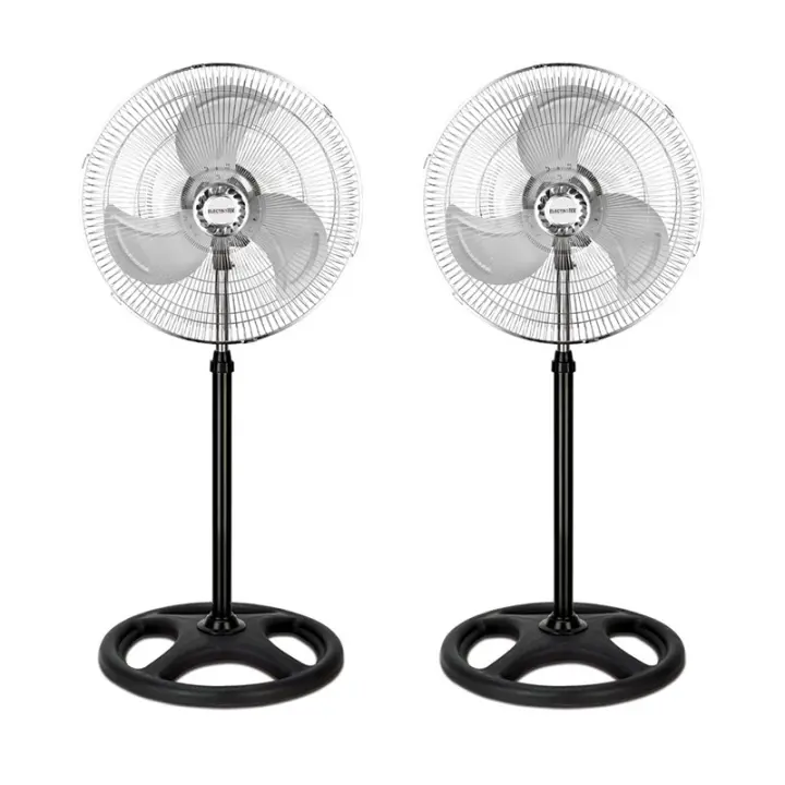 Electrotek Pack 2 Ventiladores de Pie 18", Oscilante 120º, Potencia 70W, 3 Velocidades, 3 aspas de Metal, Ventilación, Potente, Silencioso, Altura Regulable - 1