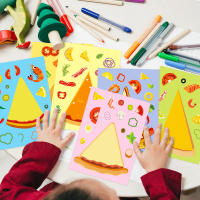 Juego De Puzle De Pegatinas DIY Pizza Divertido Y Educativo Para Niños 6 Hojas Para Todas Las Ganas Juguetes Para Juntar Unisex - details 7