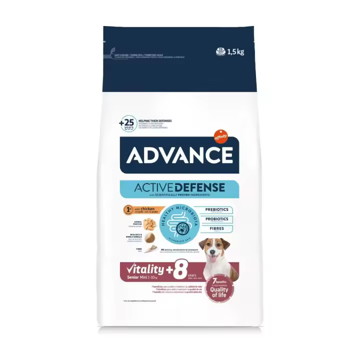 Advance Vitality Senior Mini - Comida para Perro Senior Mini (&lt;10 Kg) - 1