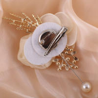 Elegante Boutonniere De Rosas De Cristal Blanco Para Boda Set De Flores De Mano Para Cocktail Prom Corsage Esencial Para Lapel O Muñeca - details 6