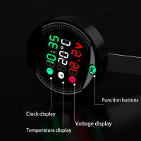 Medidor De Voltaje Y Temperatura Para Motocicleta Y ATV Con Reloj Y Cronómetro Digital LED 4 En 1 Tester De Voltaje Y Temperatura - details 2