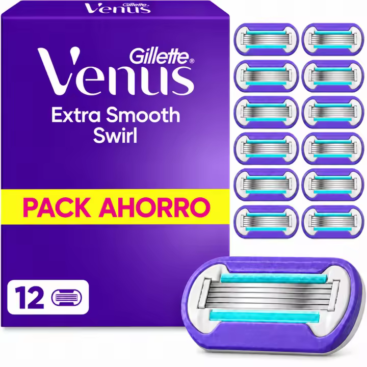 Gillette Venus Deluxe Smooth Swirl 12 Cuchillas de Recambio - 1