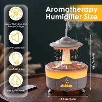 Gotas de agua del Humidificador de nubes de lluvia, difusor de lluvia nocturna de 7 colores, con control remoto, luz de difusión de setas, sonido de lluvia para dormir, fuente de escritorio - details 3