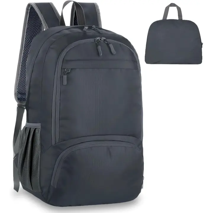 Ultralight Foldable Backpack, Hiking Backpack for Men and Women, Waterproof Travel Backpack, Ideal for Trekking, Travel, Hiking and Camping (Black) - 1