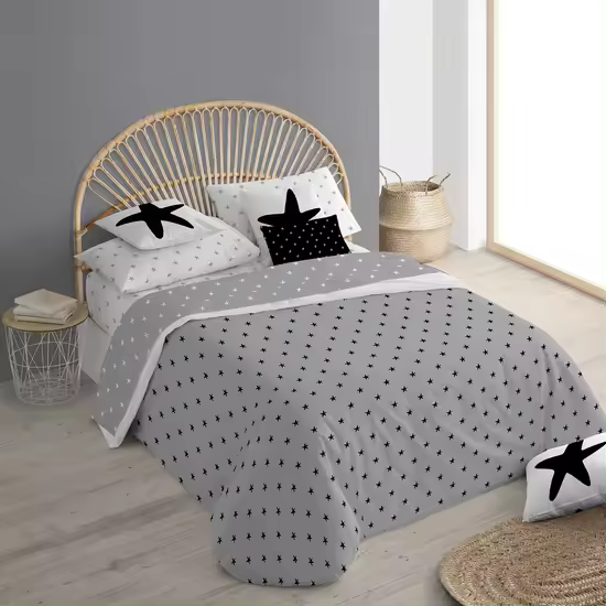 FUNDA NÓRDICA 100% ALGODÓN MODELO GALILEA GRIS PARA CAMA DE 260X240 CM. - 1