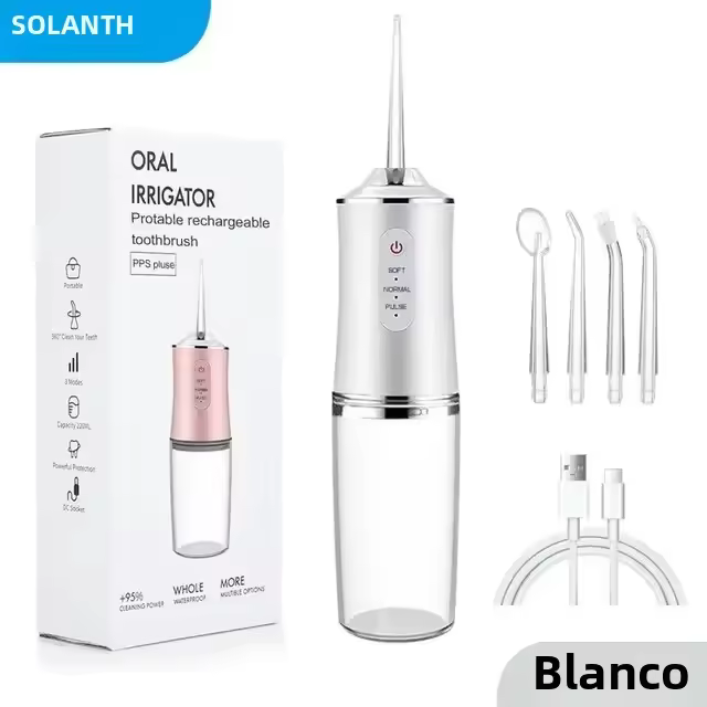 Irrigador Oral Recargable Portátil Flosser De Agua Para Dientes 3 Modelos 4 Boquillas De Jeta De Agua Para Limpieza Dental - 1