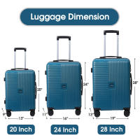 S7 STAR LG61752-LG61757 Juego Equipaje ABS de Viaje, Maleta Dura Color Puro Asa Telescópica, Cabina Set 3 Expandible de Moda 4 Ruedas Giratorias Multidireccionales 360°, Maleta Trolley  Gran Capacidad 20+24+28in - details 1