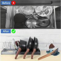 Organizador De Cajón Cocina Expansible Rack Para Sartenes Y Ollas Espacioso Y Ahorrador De Espacio En Armarios De Cocina Material PP Multicolor - details 3