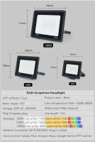 TUYA Floodlight Inteligente RGB Control Por App Y Voz RGBCW CCT 3000-6500K 30W 50W 100W 220V AC Para Iluminación Exterior De Jardín Y Fiestas - details 5