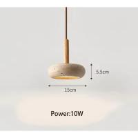 Meimon Lámpara colgante de piedra y madera con bombilla LED incluida. Luz fría, neutra o cálida. Ideal para comedor, cocina o salón. Diseño natural y elegante.  Lámpara de comedor o lámpara de araña - details 16