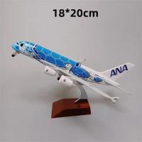Modelo De Avión De Juguete 20cm Aleación De Metal ANA Airbus A380 Tortuga Marina Cartoon Aerolínea Juguete De Avión De Escala 1:400 - details 1