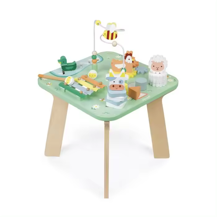 Mesa de Actividades Janod para Bebés en el Prado - Ideal para el Desarrollo Motriz del Bebé - 1