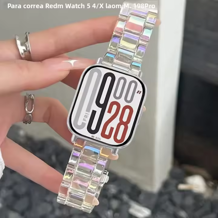 Correa De Resina Transparente Colorida Para Xiaomi Redmi Watch 5 4 Mi Band 9 Pro/8 pro Reemplazo De Pulsera Compatible Con Marca Unisex - 1