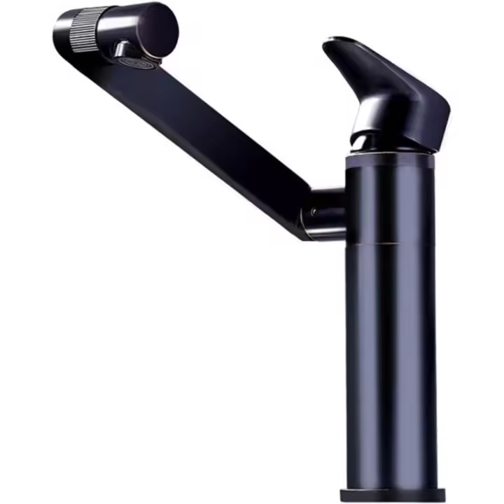 Grifo de baño de 3 modos, grifo giratorio de gran angular para lavabo de baño, grifo mezclador para lavabo de latón, grifo de baño montado en aireador - 1