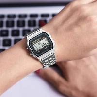 Reloj Digital Elegante Para Mujer En Oro Y Plata De Acero Inoxidable Reloj De Pulsera Electrónico Para Negocios Y Hombres - details 3