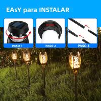 Lámpara Solar De Exterior Con Luz De Fuego Que Brilla Y Luz Impermeable Pack De 1/4/8/12 Luz De Aisle Solar Para Iluminación Al Aire Libre - details 1
