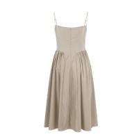 Vestido Midi Elegante Y Delgado Sin Espalda Para Mujer Vestido De Fiesta De Verano Elegante Con Suspensión Sólida Vestidos Para Mujer - details 34