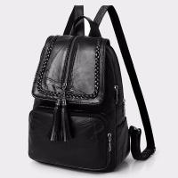 Mochila De Cuero PU Para Mujer 2024 Bolso De Viaje Multi-funcional Clásica Negra Impermeable Bolso De Hombro De Escuela - details 7