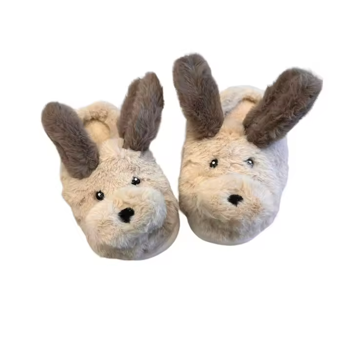 Zapatillas estar por casa mujer  invierno,Pantuflas de perrito - Zapatillas de Felpa peludas Transpirables Zapatillas Divertidas Suela Antideslizante - Pantuflas cálidas y cómodas para Interiores para Mujeres y niñas 36-41 - 1