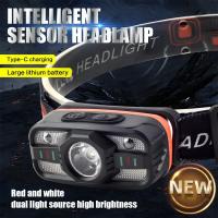Lámpara Frontal Inteligente Con Sensor IR Recargable Por USB Tipo-C Luz De Advertencia Impermeable Con Sensor De Movimiento Luz De Mano - details 0