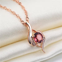 Collar Colgante Rojo De Lujo Con Zirconia Para Mujer Joyería De Moda Romántica Para Novia Caja De Regalo De Apple Regalo De Navidad 2023 - details 2