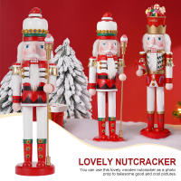 2Pcs Soldado De Navidad Nutcracker De 38CM Adorno De Escritorio Serie De Caramelo Artesanal De Madera Regalo De Navidad Decoración Para El Hogar - details 6