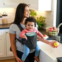 Portabebés, dos estilos de porteo, con babero Wonder Cover, correas ajustables, esencial para el registro, para recién nacidos y niños pequeños de 7 a 26 lb, gris - details 6