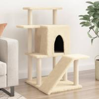 vidaXL Rascador para Gatos con Postes de Sisal Árbol Torre 97 cm Color Crema,  Gris claro,  Gris oscuro y mas - details 0